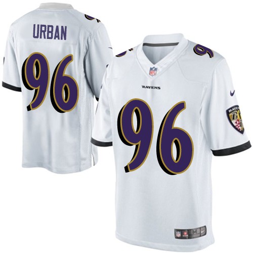 Youth Limited Brent Urban Nike Jersey White Road - #96 NFL Baltimore Ravens